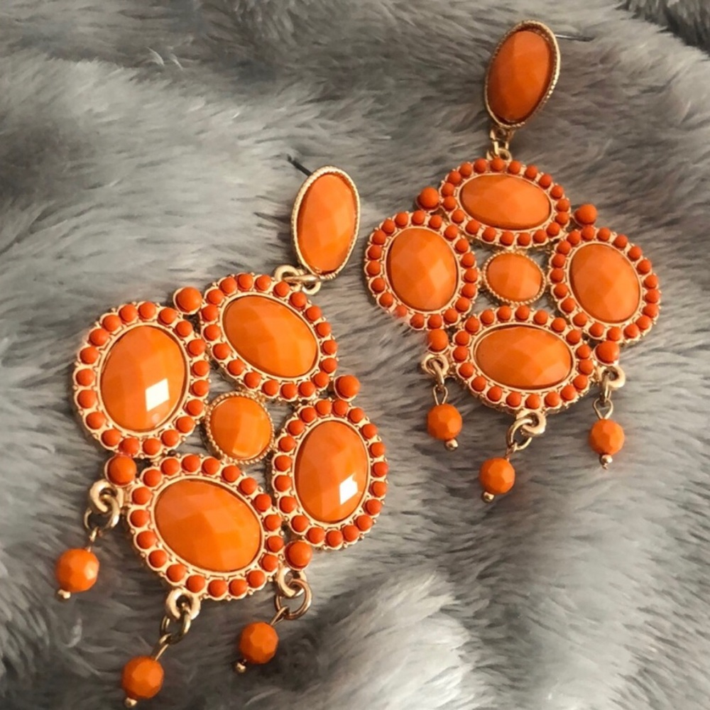 Exotic Orange Statement Earring-Boutique